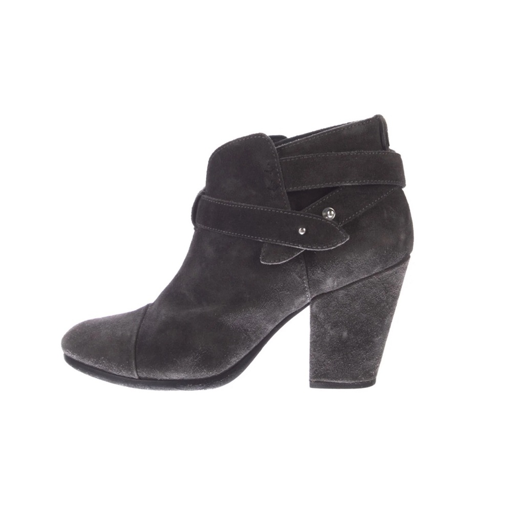 Rag & Bone Side Buckle Grey Suede Ankle Boots Size 39.5